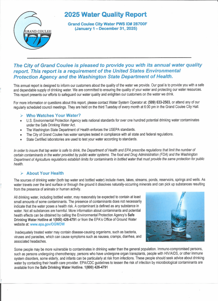 2025 Water Quality Report 
Page 1 of 3